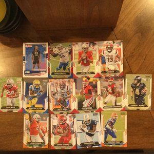 14 rookie football cards like Jaycee Horn and Justin Fields and 12 more